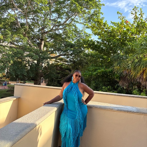 Hanifa Teal Maxi Dress - Picture 4 of 4